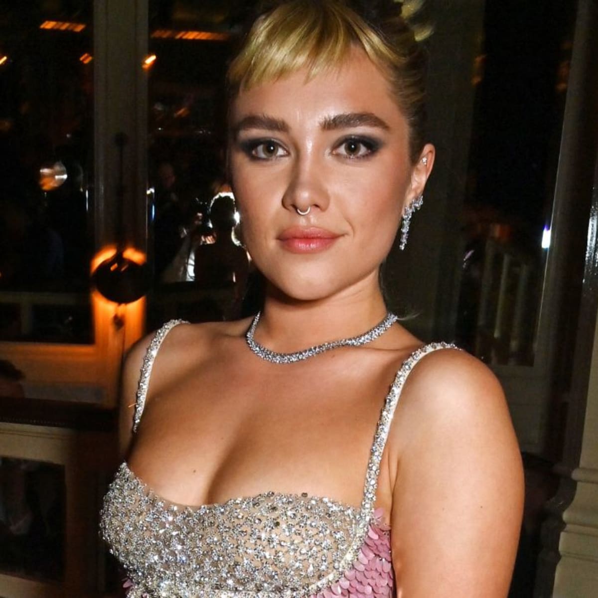 Florence Pugh Wore the Silver-Shoe Trend With Sequins