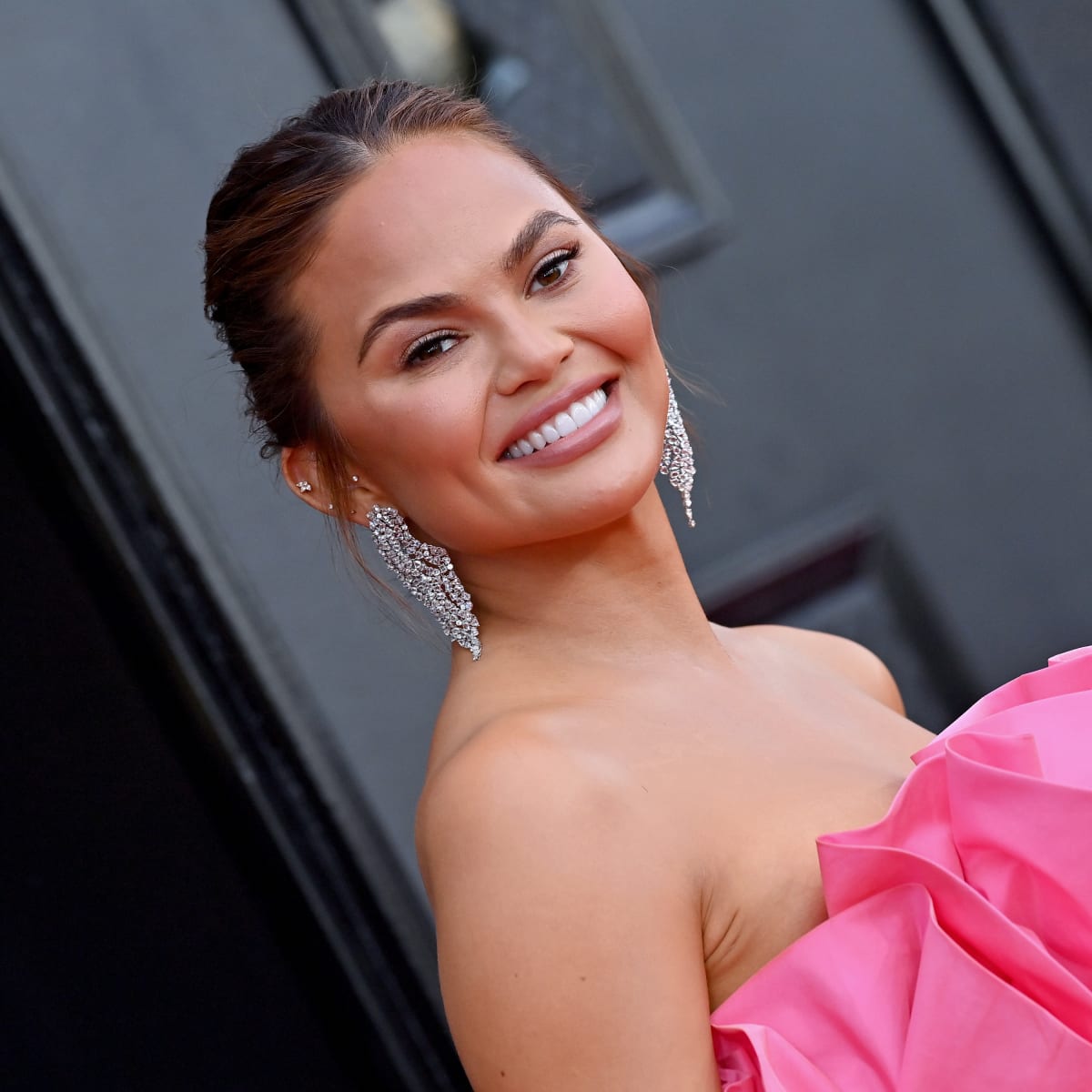 Chrissy Teigen's Floral Silk Pajamas