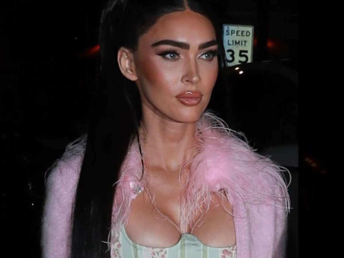 See Megan Fox s Latest Barbiecore Outfit With a Fuzzy Pink Sweater