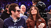 Pete Davidson and Emily Ratajkowski attend a Memphis Grizzlies-New York Knicks game.
