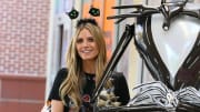 Heidi Klum shopping for Halloween supplies from Party City in Los Angeles.