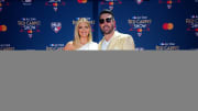 Houston Astros pitcher Justin Verlander  and wife Kate Upton pose during the All-Star Red Carpet Show at L.A. Live in Los Angeles. 