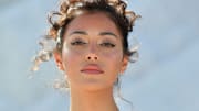 Cindy Kimberly attends the "Le Papier (The Paper)" Jacquemus' Fashion Show in Paris.
