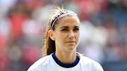 Alex Morgan #13 of the United States during a game between Nigeria and USWNT at Children’s Mercy Park in Kansas.
