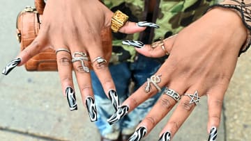 Nail art on the streets of NYC during 2022 New York Fashion Week. 