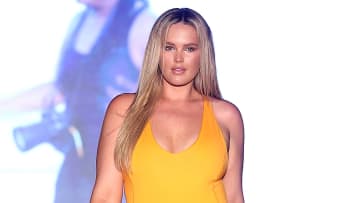 Georgina Burke on the SI Swimsuit runway at Miami Swim Week.