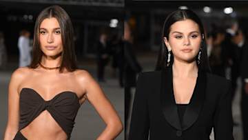 Hailey Bieber and Selena Gomez appear at the second annual Academy Museum Gala at Academy Museum of Motion Pictures in Los Angeles. 