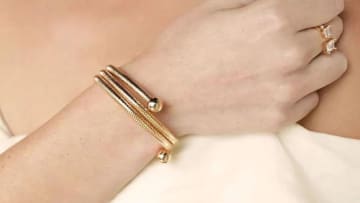 Gold bangle.