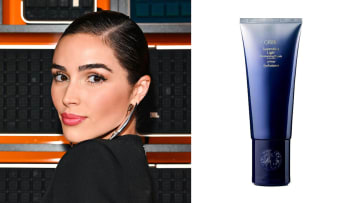 Olivia Culpo and Oribe Supershine Light Moisturizing Cream.