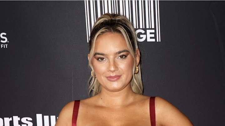 Natalie Mariduena attends as Sports Illustrated Swimsuit celebrates the launch of the 2022 Issue and Debut of Pay With Change. 