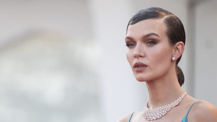 Josephine Skriver attends the “Don’t Worry Darling” red carpet at the 79th Venice International Film Festival.