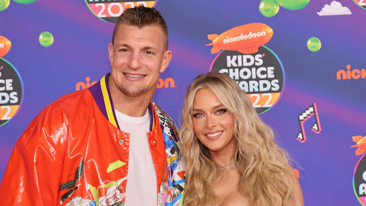 Rob Gronkowski and Camille Kostek attend Nickelodeon’s Kids’ Choice Awards.