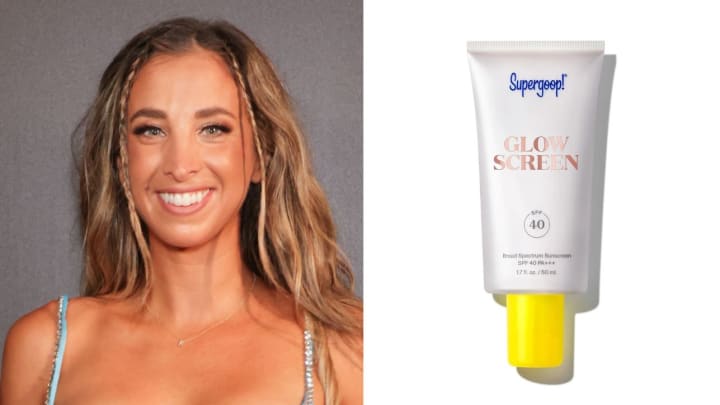 Katie Austin and Supergoop Glowscreen.