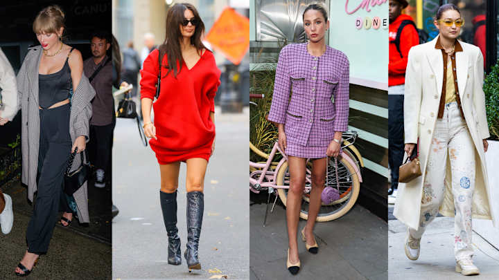 Taylor Swift, Emily Ratajkowski, Alix Earle and Gigi Hadid walk down the streets of New York in their best fall fashion.