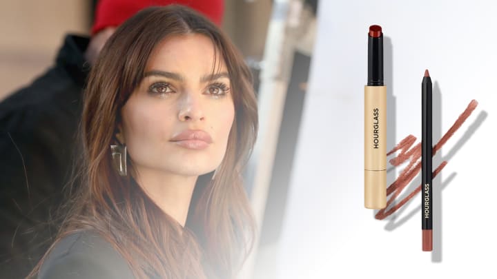 Emily Ratajkowski and her Hourglass lips products