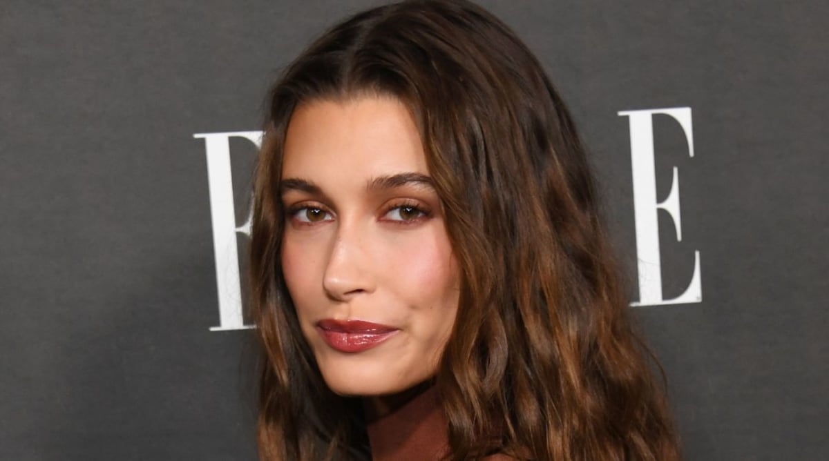 Look: Hailey Bieber Shows Off Festive Red French Manicure and Matching Lip