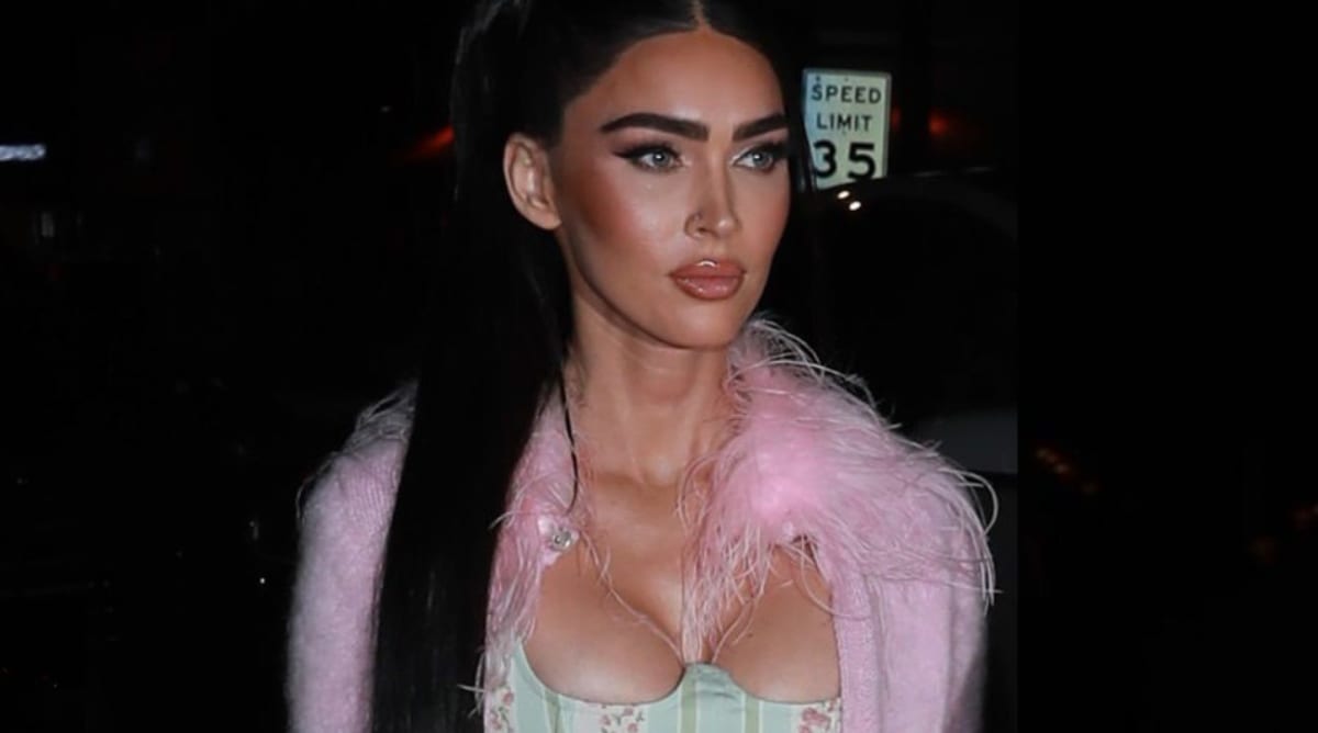 See Megan Fox’s Latest Barbiecore Outfit With a Fuzzy Pink Sweater and Corset