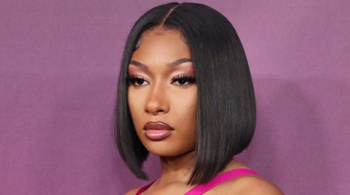 Megan Thee Stallion Wears Vibrant Purple Suit During Court Appearance ...