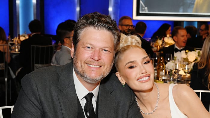 Blake Shelton and Gwen Stefani attend the 48th AFI Life Achievement Award Gala tribute.