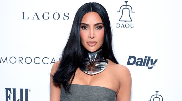 Kim Kardashian’s Washboard Abs on Full Display in Bra Top and Matching ...