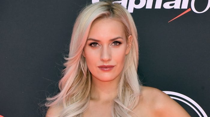 Paige Spiranac Is Stunning On Red Carpet In Leather Mini And Cropped ...