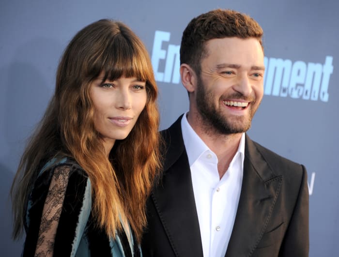 Jessica Biel and Justin Timberlake arrive at the 22nd Annual Critics' Choice Awards.
