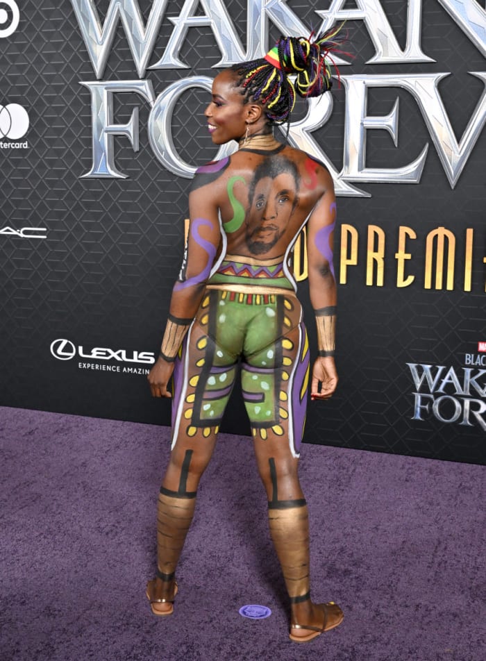 Janeshia Adams-Ginyard on the red carpet.