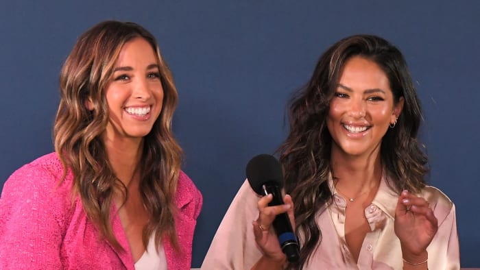 Katie Austin and Christen Harper at a Swimfluence Network event.