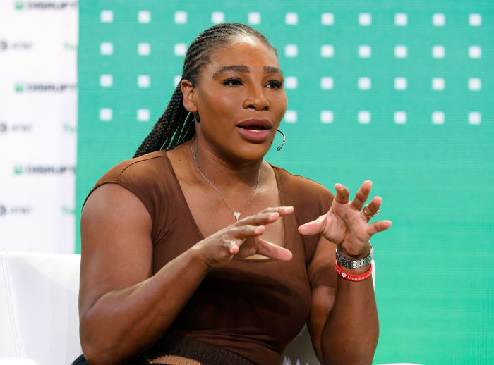 Serena Williams speaks onstage during TechCrunch Disrupt 2022.