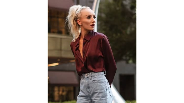 Nastia Liukin satin top