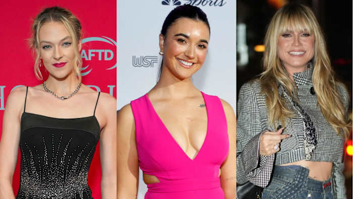 Nicole Petrie, Brenna Huckaby and Heidi Klum.