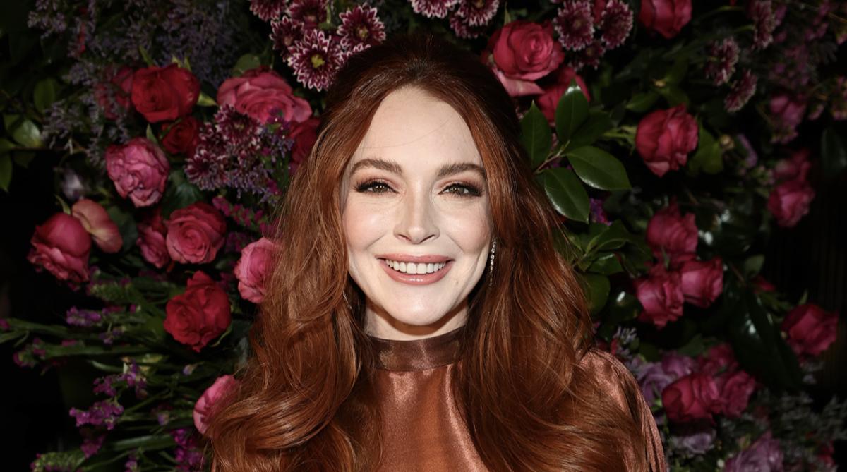 Lindsay Lohan attended the Christian Siriano fall-winter 2023 New York Fashion Week show.