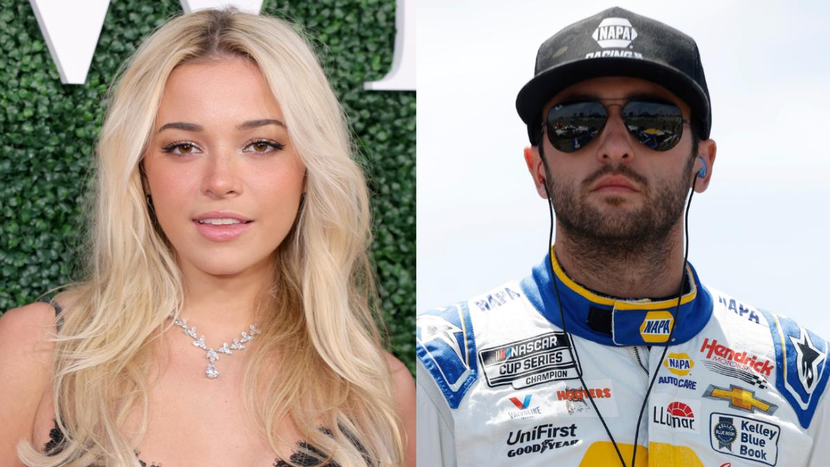 Olivia Dunne Poses With NASCAR Driver Chase Elliott in Cropped White ...