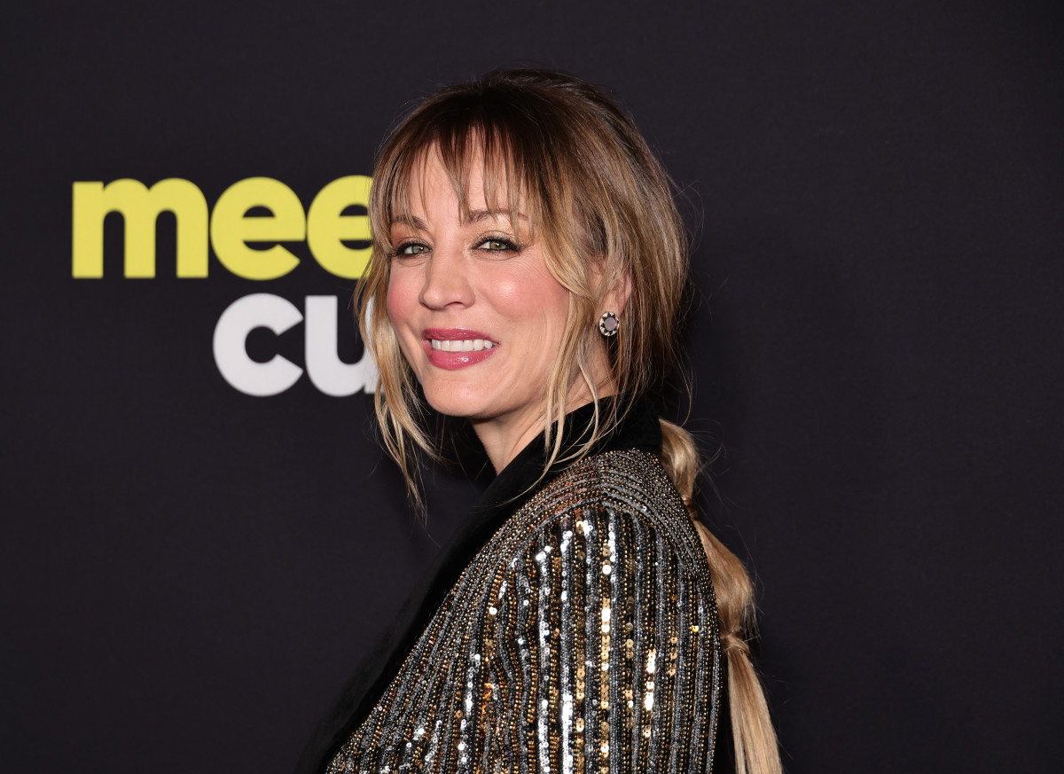 Kaley Cuoco attends the New York premiere of “Meet Cute,” a rom-com in which she stars alongside Pete Davidson.