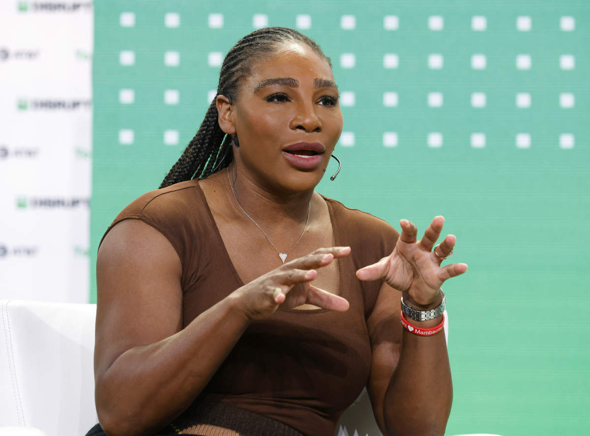 Serena Williams speaks onstage during TechCrunch Disrupt 2022.