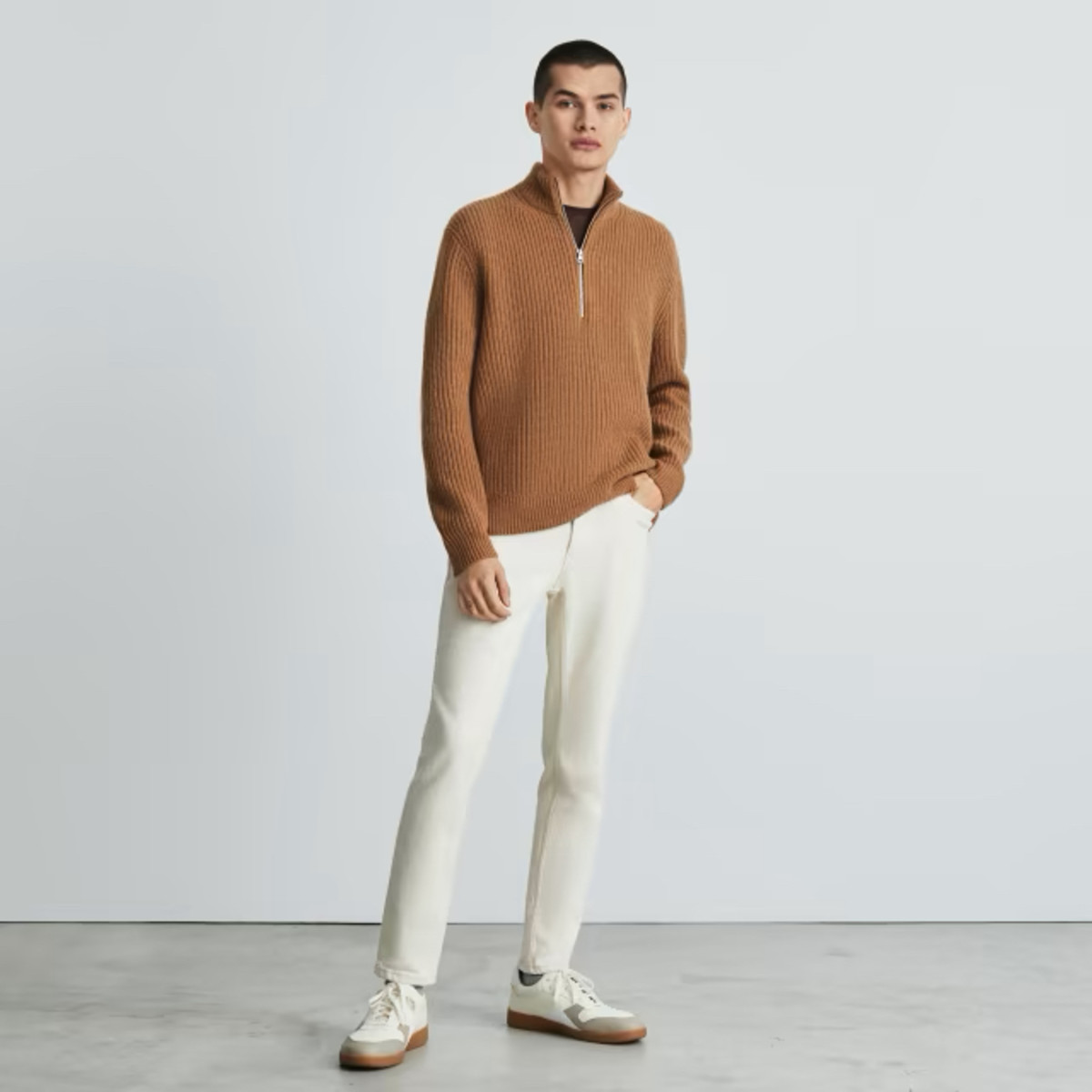 The Felted Merino Half-Zip Sweater, Everlane